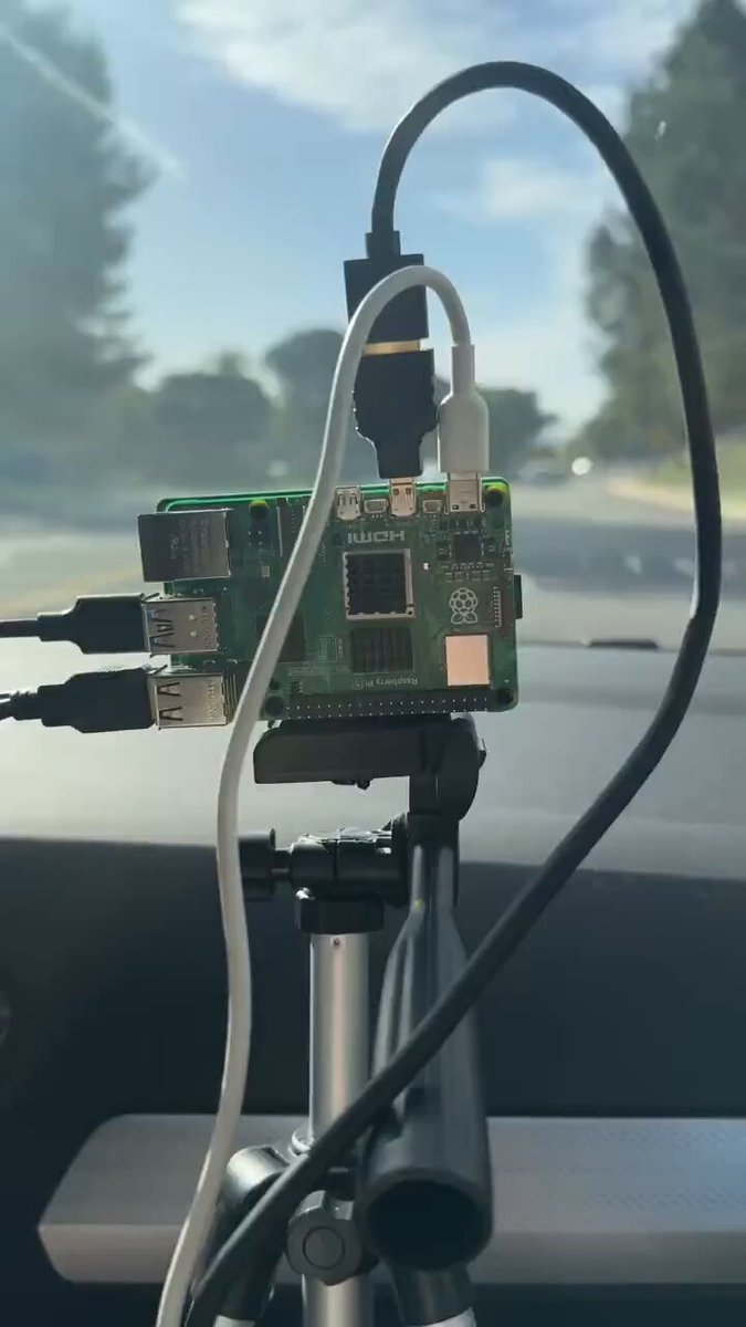 Raspberry Pi camera detecting vehicles on a road